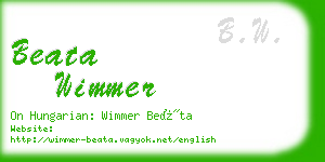 beata wimmer business card